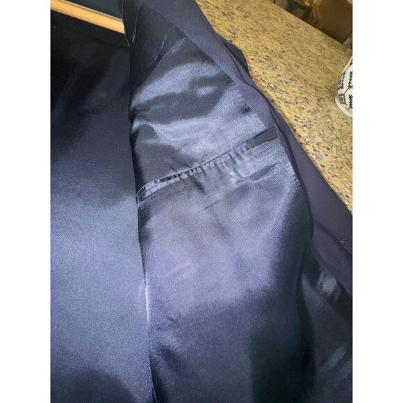Hart Schaffner Marx Navy Gold Button Sports Coat Jacket Blazer 48R Old Money - Picture 10 of 11